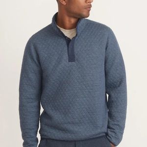 Marine Layer Corbet Quilted Reversible Snap Pullover Blue | Green Size Large